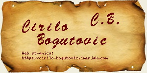 Ćirilo Bogutović vizit kartica